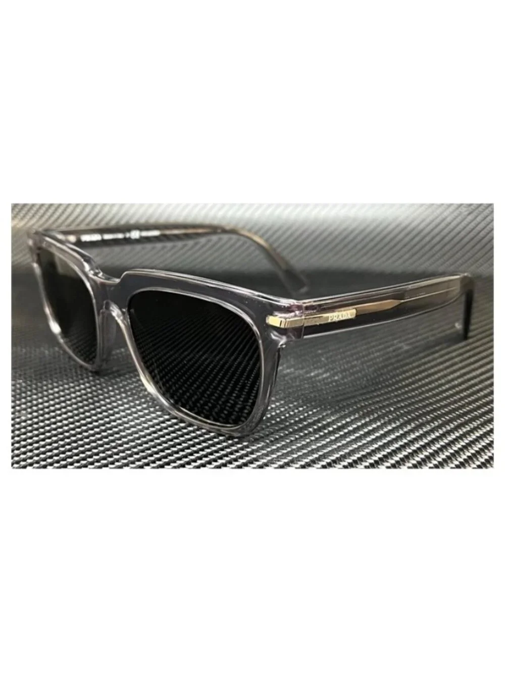 New PRADA Men Transparent GREY Sunglasses 56-19-150